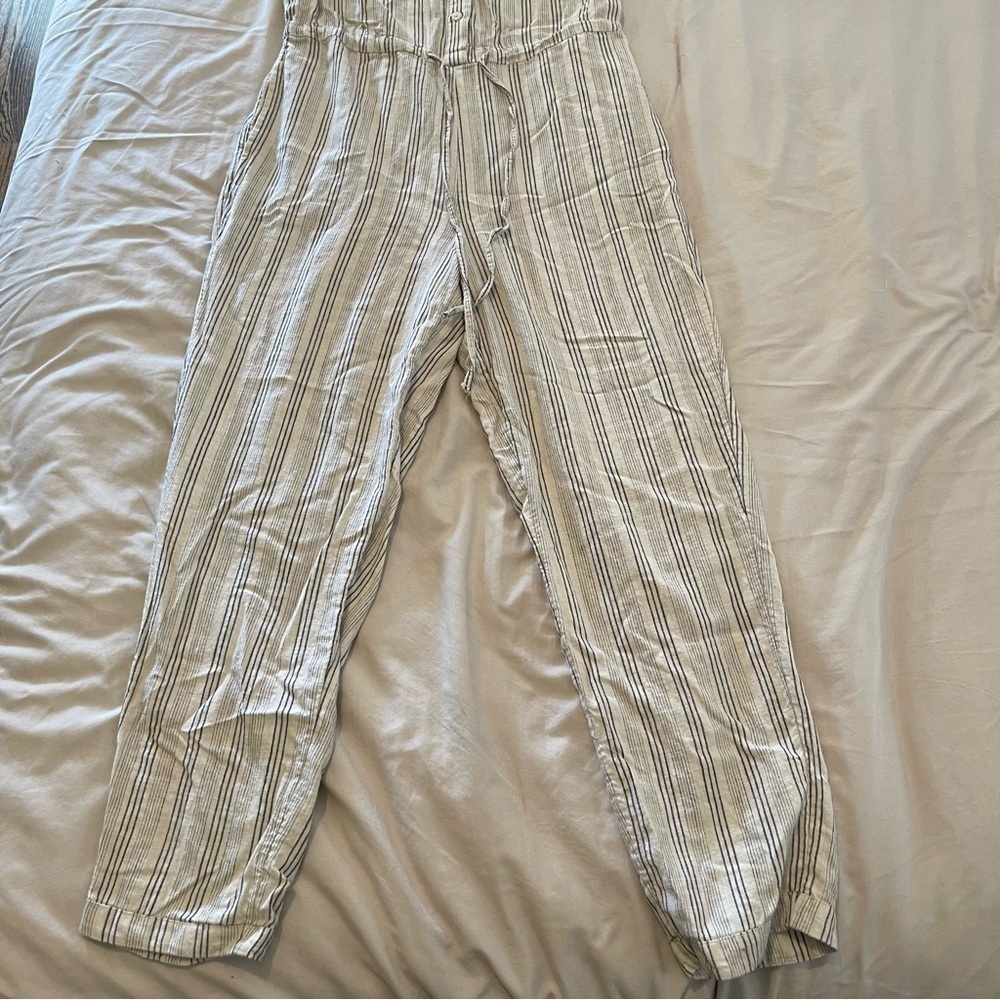 Lucky Brand Beige Striped Jumpsuit Size XS - Picture 2 of 6